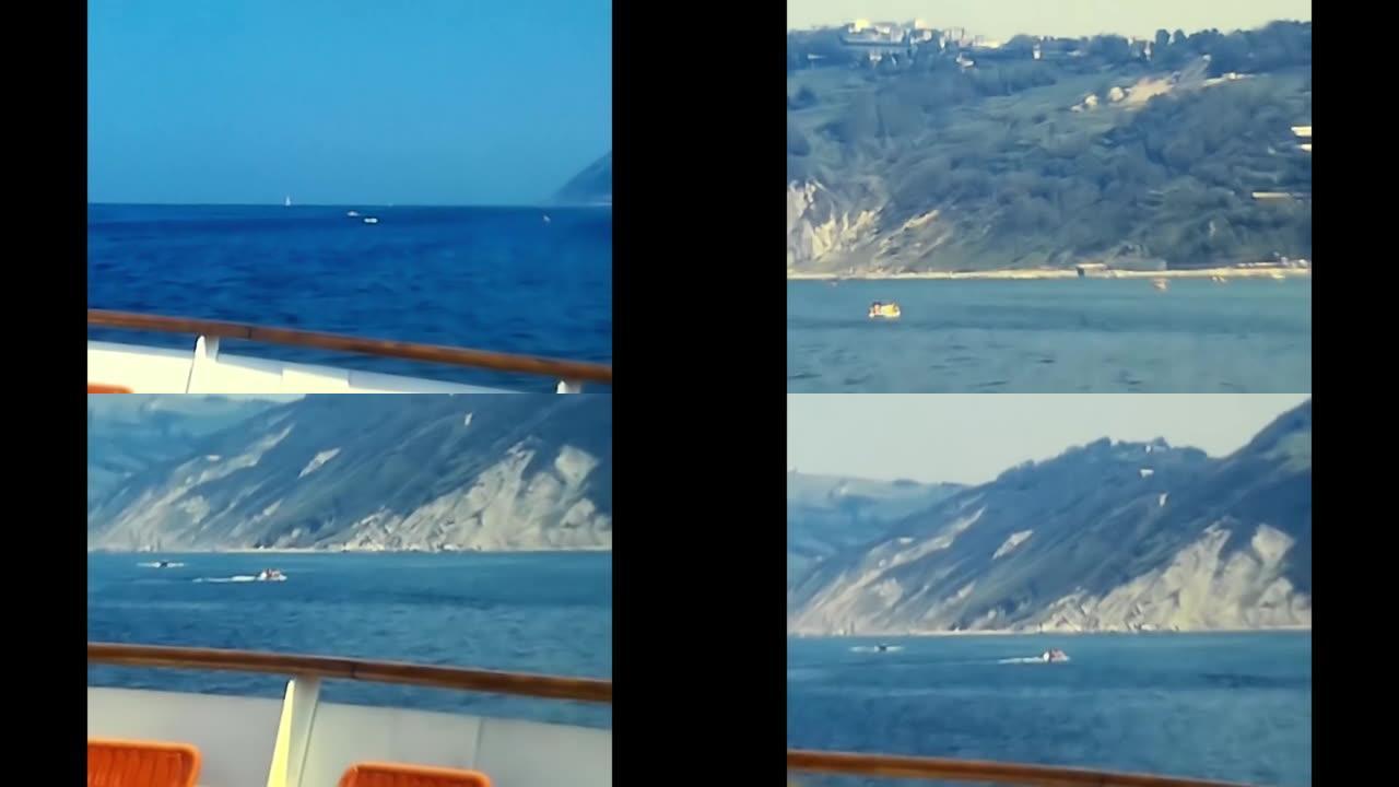 从80年代的海上和海岸船上看到的风景
