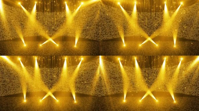金色粒子霓虹灯展示厅舞台背景