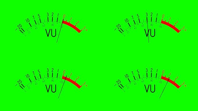 绿屏上的体积单位 (VU) 计