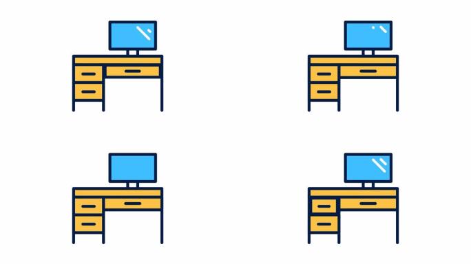 动画办公桌颜色图标