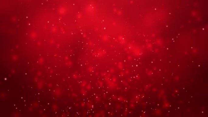 4k红色圣诞背景，带有雪和波克灯