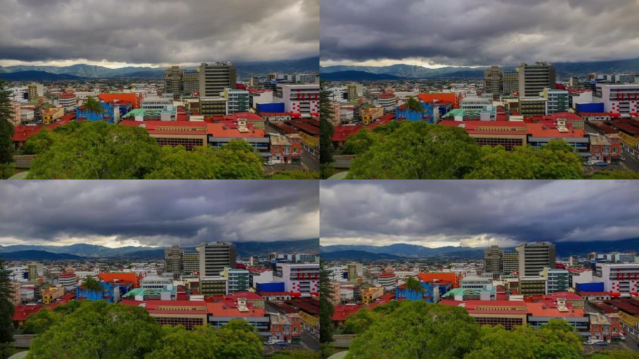 哥斯达黎加圣何塞暴雨乌压压乌云