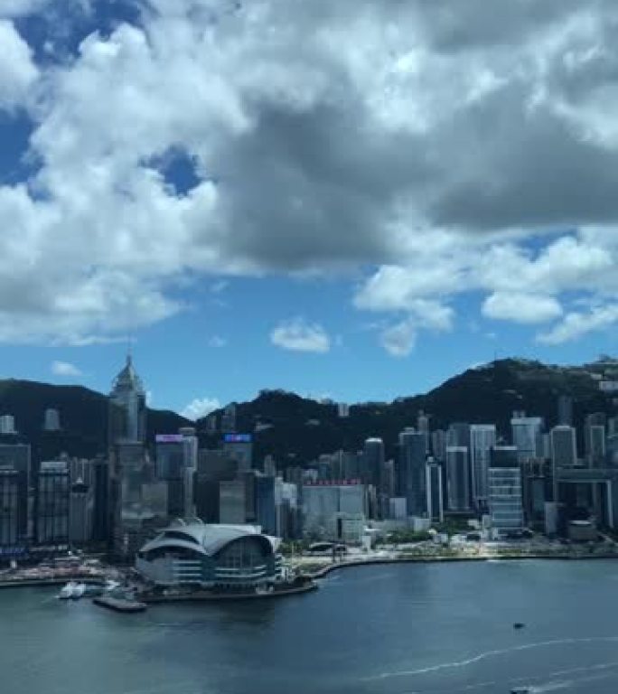 香港维多利亚港流动云滚滚云浪空中云竖屏