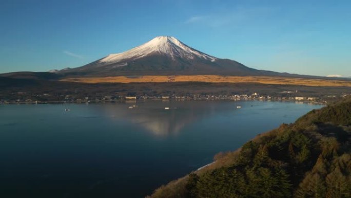 山中湖富士山鸟瞰图