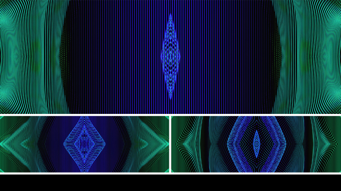 【宽屏时尚背景】蓝绿光线激光虚幻线条曲线