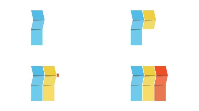 动画时间线模板从箭头设计信息图3位置的文本区域可用于广告工作流程，横幅，图表，网页设计，区域图表。背