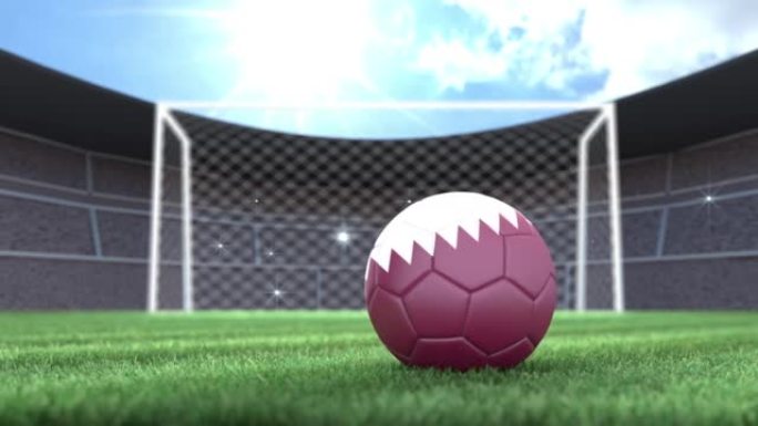 卡塔尔足球，用相机闪光灯滚入体育场。
