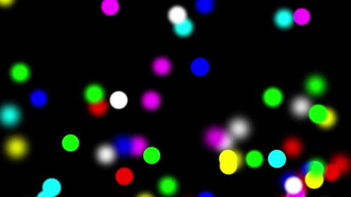 上升的彩色bokeh粒子运动图形与夜间背景