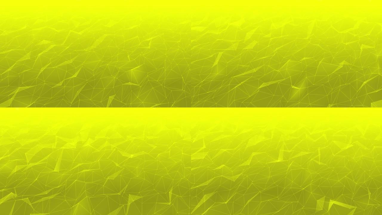 在黄色背景上不规则移动的多边形。