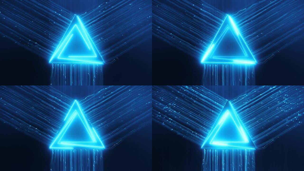 三角形抽象背景科技感3d动画全息投影