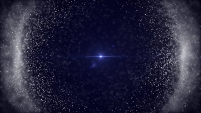 4k分辨率在太空中闪亮恒星，周围有粒子