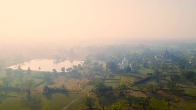 位于印度比哈尔邦Rajnagar的Raj Palace旧建筑的鸟瞰图