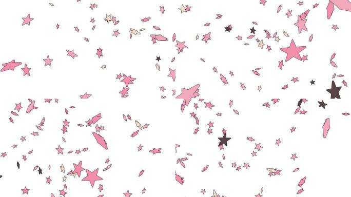 白色背景上的卡通粉色星星物体。
