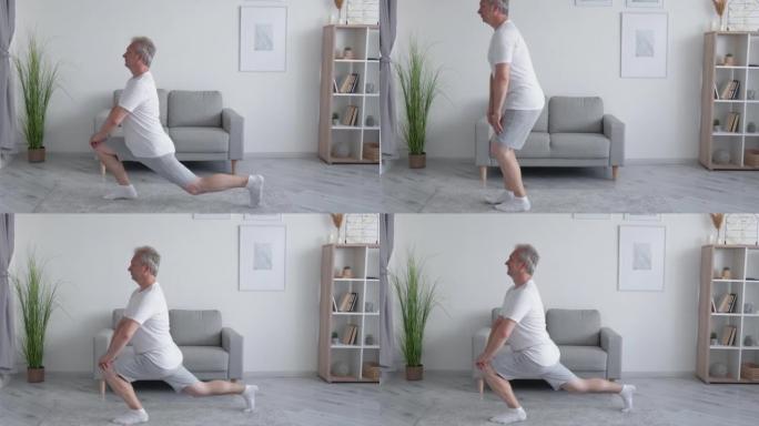 室内训练家庭锻炼男子伸腿