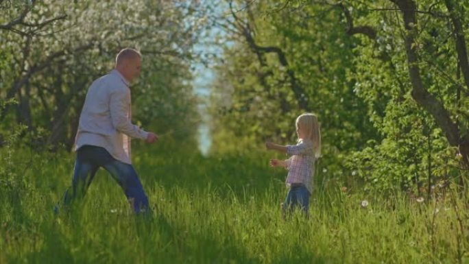 cute little girl and her father are fighting by st