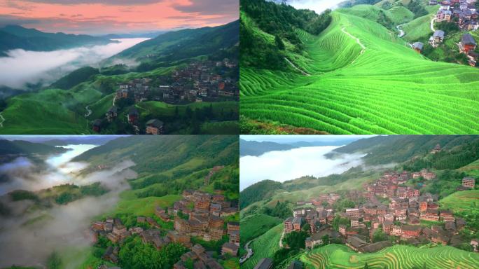 龙胜 桂林 航拍 风景 城市 云海