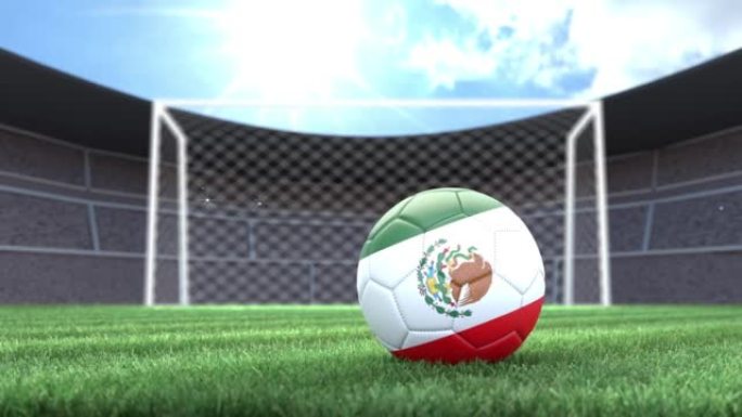 墨西哥足球，用相机闪光灯滚入体育场。