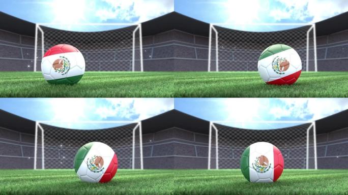 墨西哥足球，用相机闪光灯滚入体育场。
