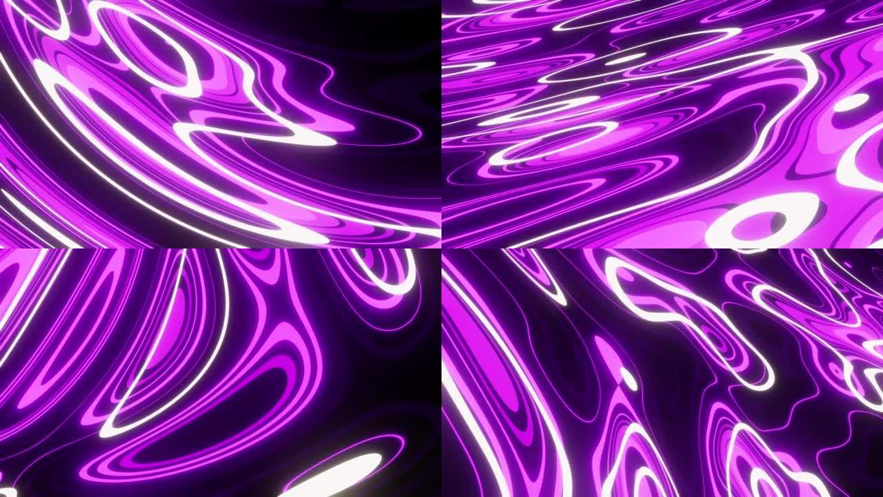 紫色气泡线背景油画VJ环