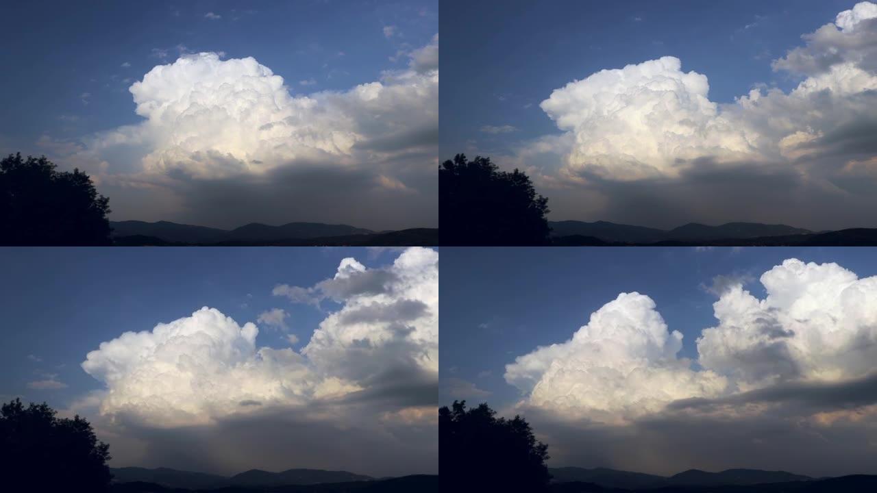 塞尔维亚上空的一个非常大的积云