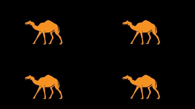 卡通骆驼步行侧视图
