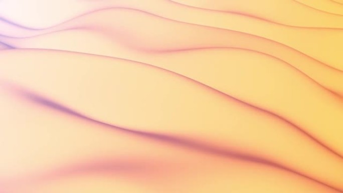 抽象的粉色和黄色波浪背景。流动液体管线设计元素。抽象沙漠背景。循环动画