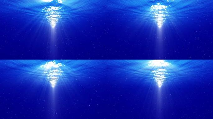 水下气泡和太阳光线动画循环