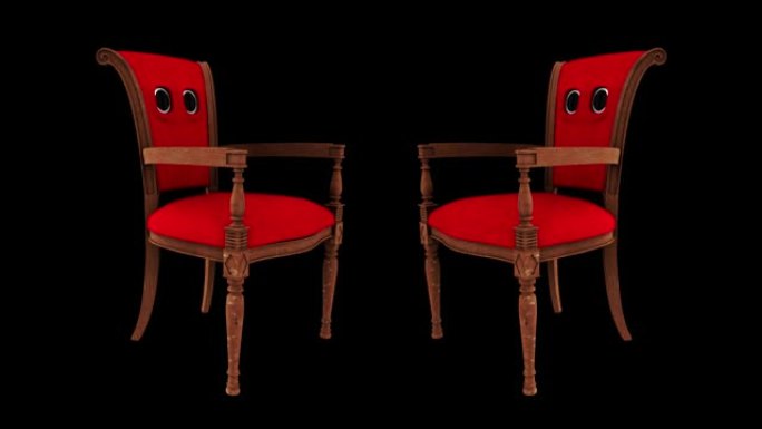 卡通椅子红色会说话的角色循环阿尔法频道