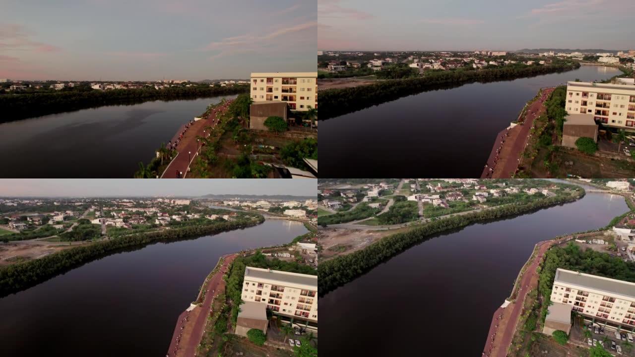 伊洛伊洛河和新市中心伊洛伊洛菲律宾西部米沙ya空中射击
