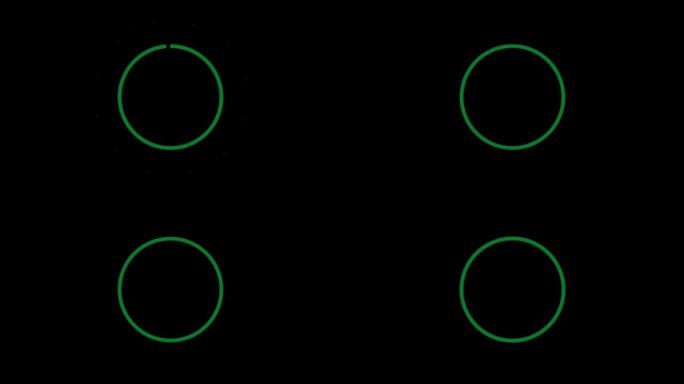 动画绿色几何形状隔离漂浮在黑色背景上。