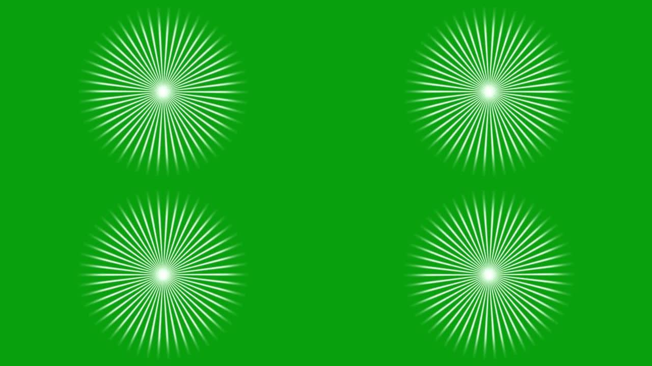 旋转圆形光线绿色屏幕运动图形