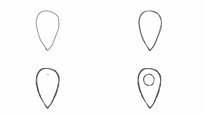 位置图geo pin卡通动画。4k视频插图。
