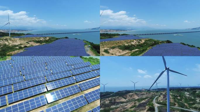 鄱阳湖新能源风景航拍视频合集