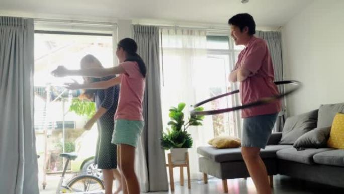 打喷嚏的母亲在家与孩子一起靠窗运动，健康的生活方式理念。
