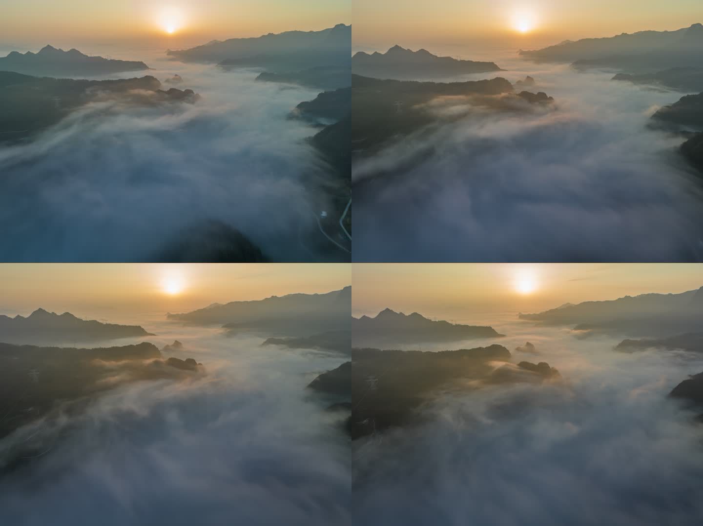 【正版原创实拍】5K武陵山区航拍云海延时