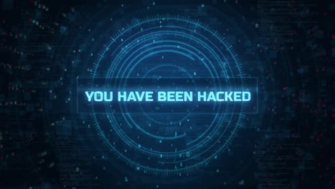 您已被黑客攻击计算机错误警告消息与技术故障和噪音背景