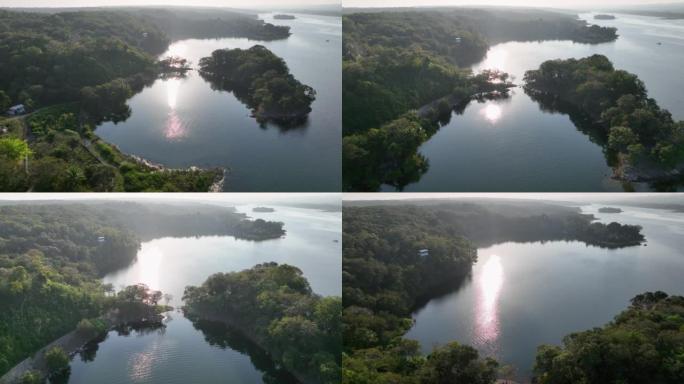 危地马拉阿蒂特兰湖的鸟瞰图