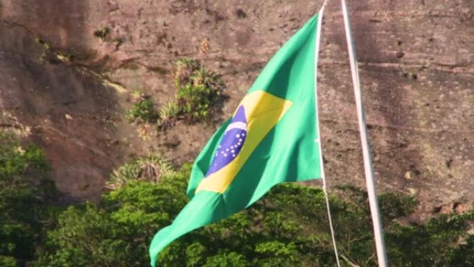里约热内卢的巴西国旗户外活动