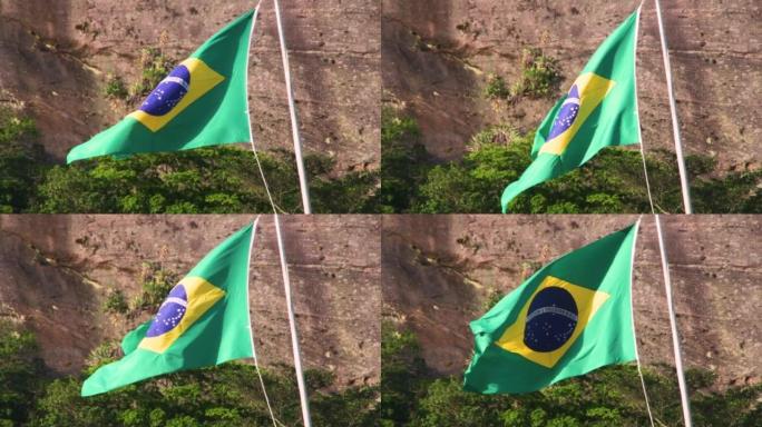 里约热内卢的巴西国旗户外活动