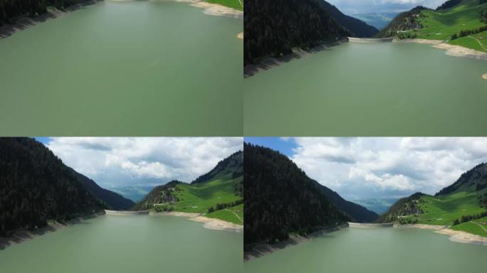 欧洲的圣盖林湖，在法国，向波福特，在阿尔卑斯山，在夏天，在一个阳光明媚的日子。