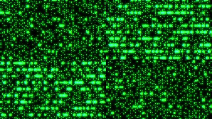 带毛刺的数字和霓虹灯点图案成行