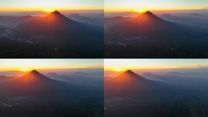 危地马拉阿瓜火山的鸟瞰图