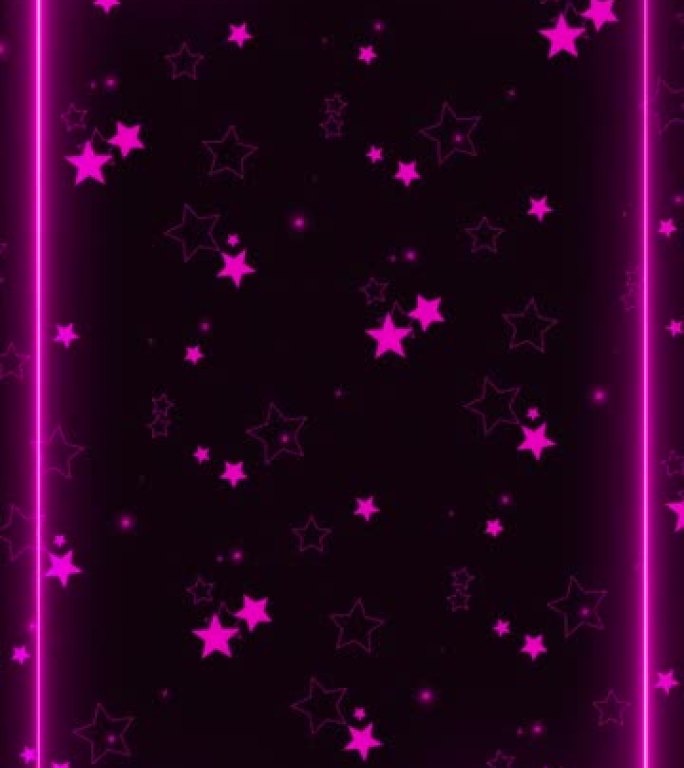 抽象星星用霓虹灯框架动画4k塑造背景