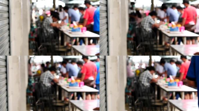 A blurred footage,Gemstone market people are tradi