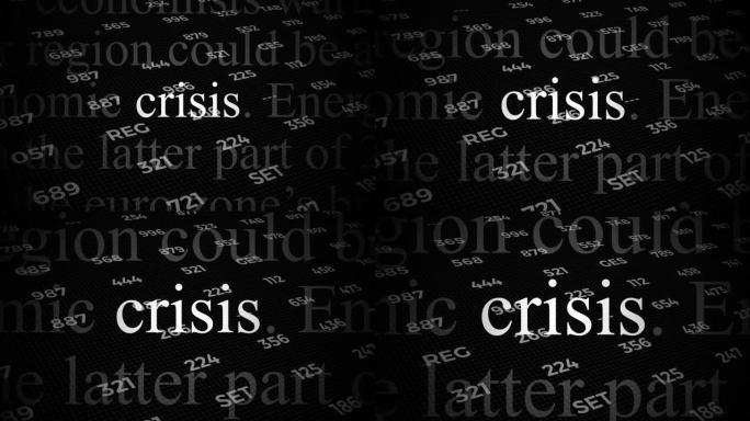 危机标题，金融崩溃，经济衰退概念。4k视频动画