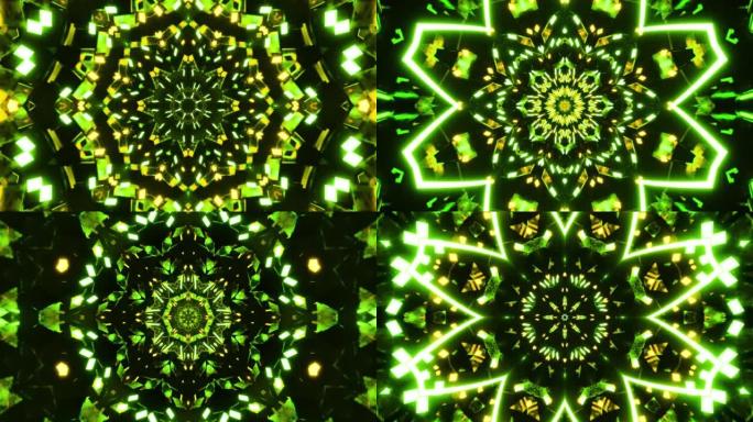 绿色霓虹灯运动背景Vj循环。无限循环动画。