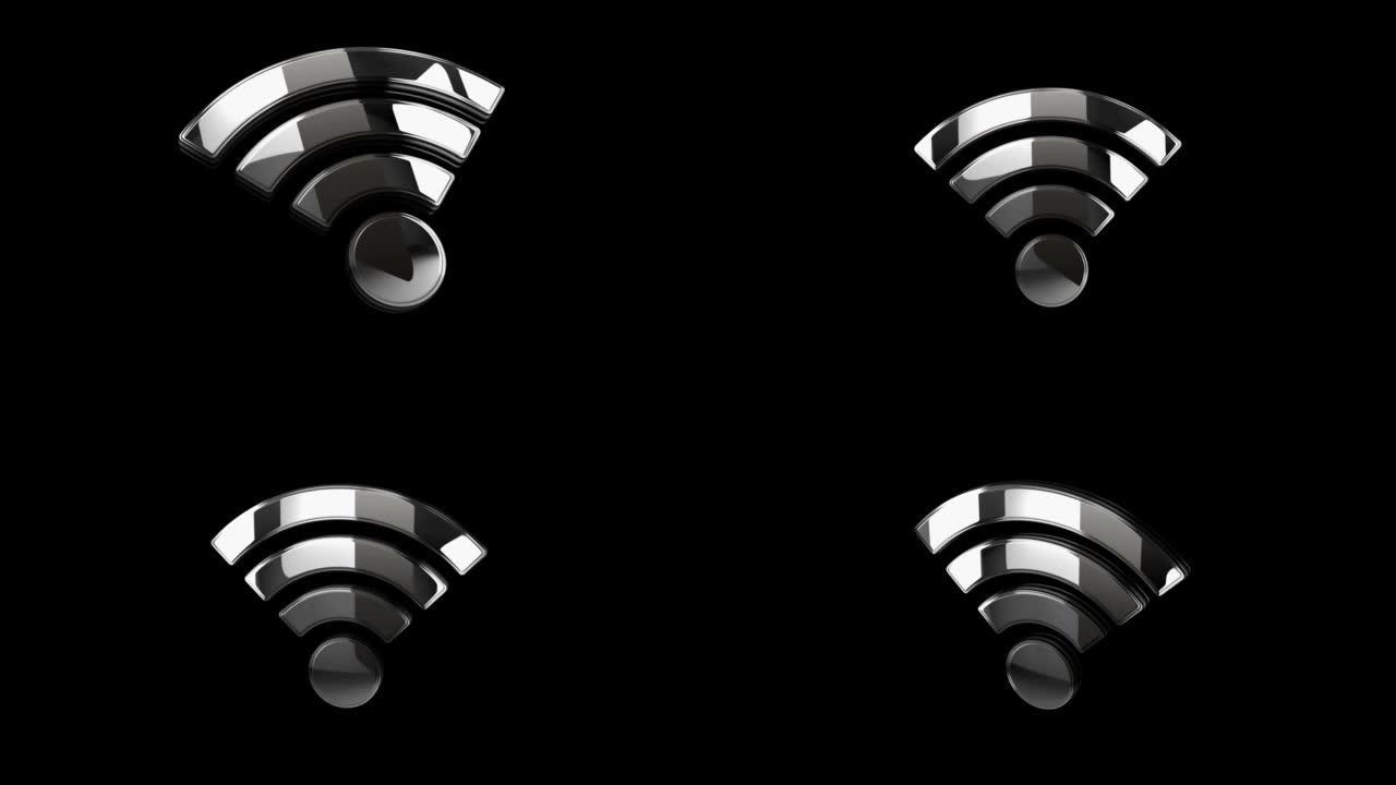 Wifi移动网络通信符号数字概念