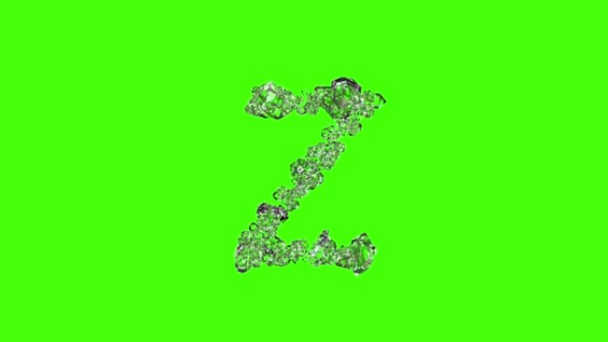 色度键屏幕上最好的钻石水晶字母Z，孤立循环视频