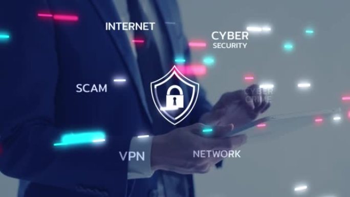 安全支付网上购物数字钱包，移动钱包安全，商务人与计算机VPN虚拟专用网互联网网络安全网络犯罪保护。