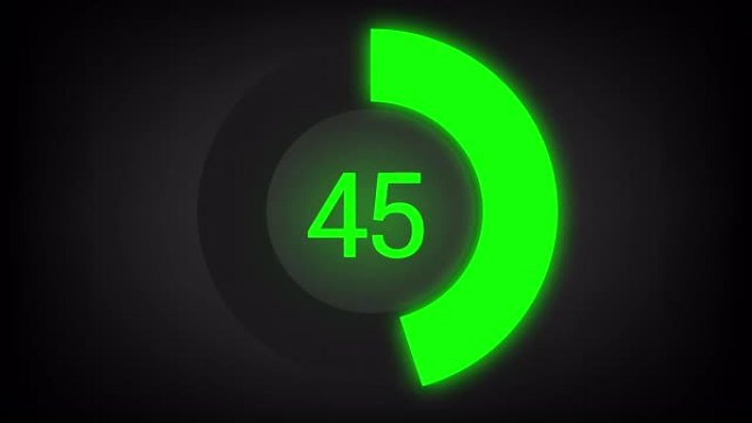 数值计数从0到95。带有明亮霓虹绿光的圆形进度条